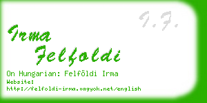 irma felfoldi business card