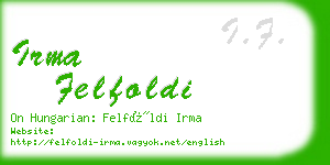 irma felfoldi business card